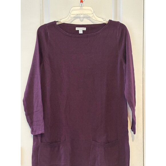 New York & Company Purple Tunic Sweater Dress M Cotton Blend - Picture 1 of 5